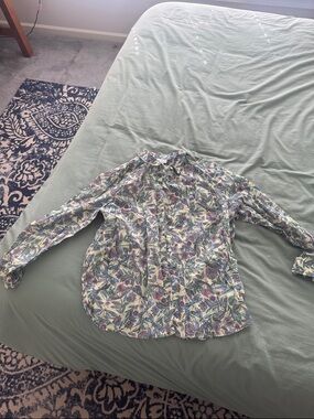 J. Jill Multi-Color Floral Button-Down Shirt